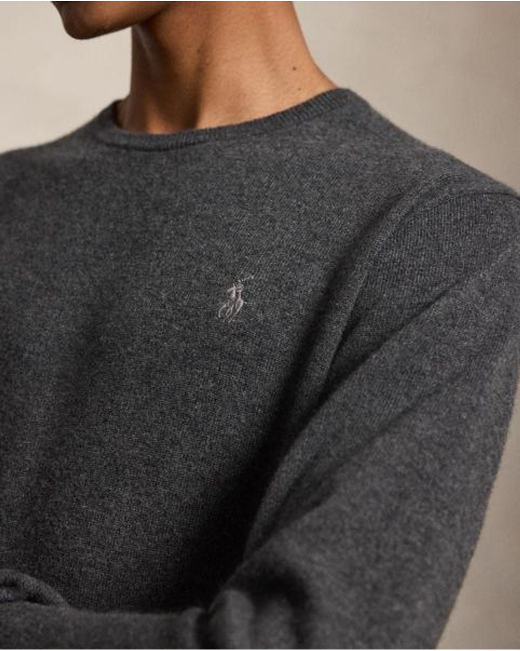 Polo Ralph Lauren Black Wool Crewneck Sweater for men