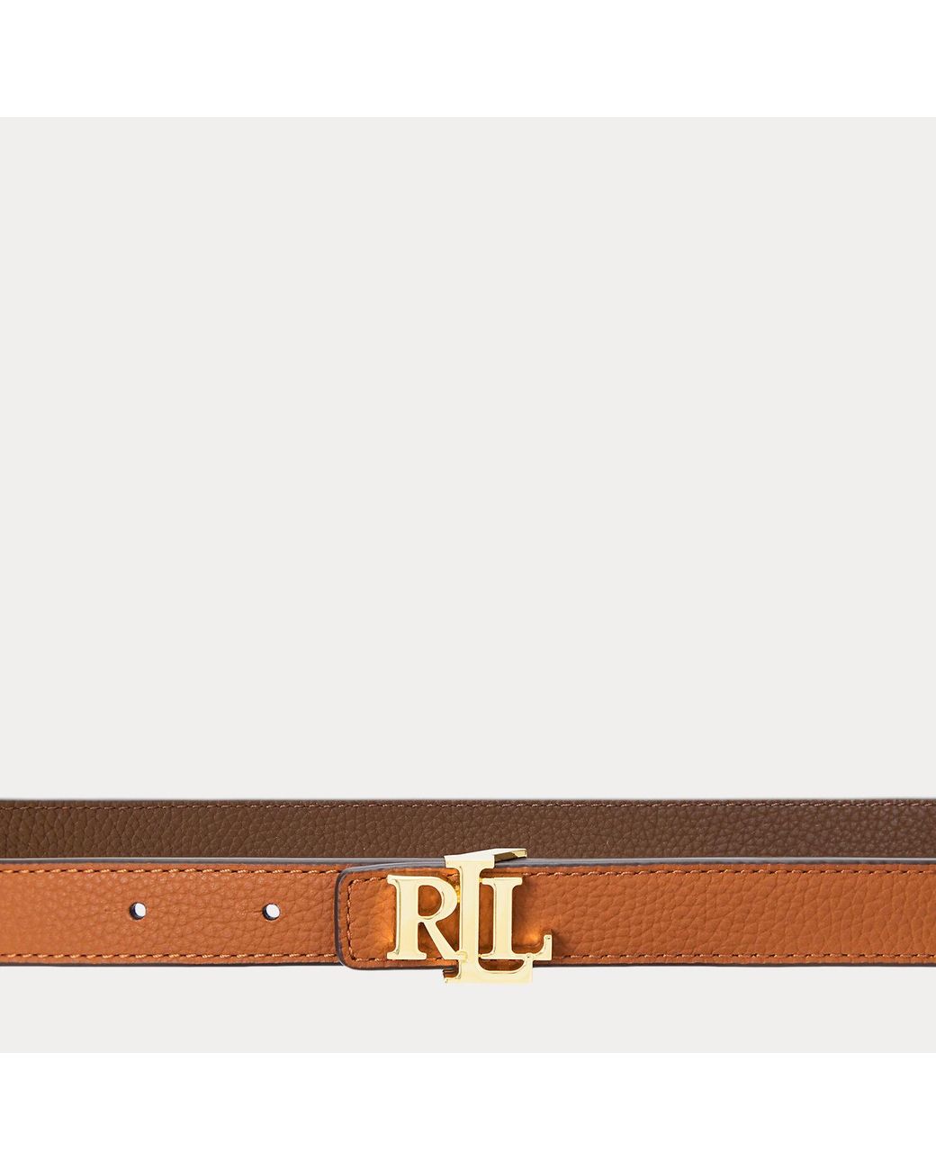 Ralph Lauren Brown Reversible Skinny Leather Logo Belt