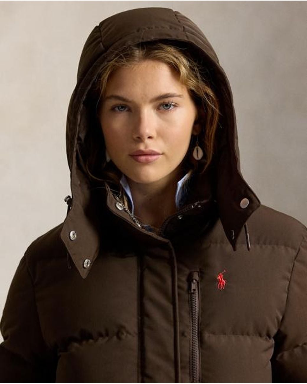 Polo Ralph Lauren Brown Mid-Weight Down Puffer Jacket