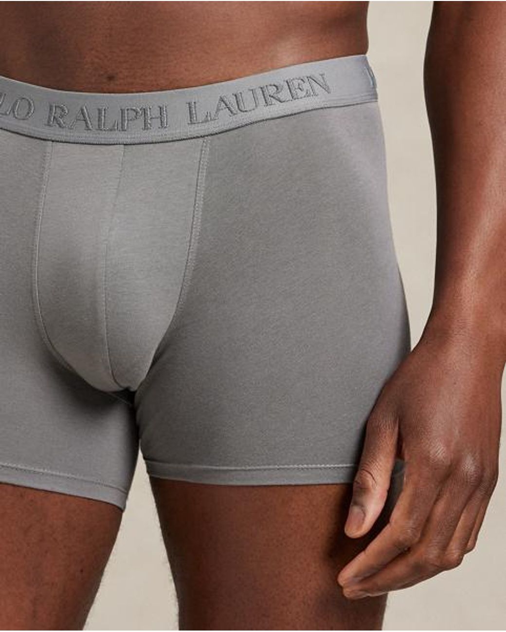 Polo Ralph Lauren Gray Stretch Cotton Boxer Brief 3-Pack for men