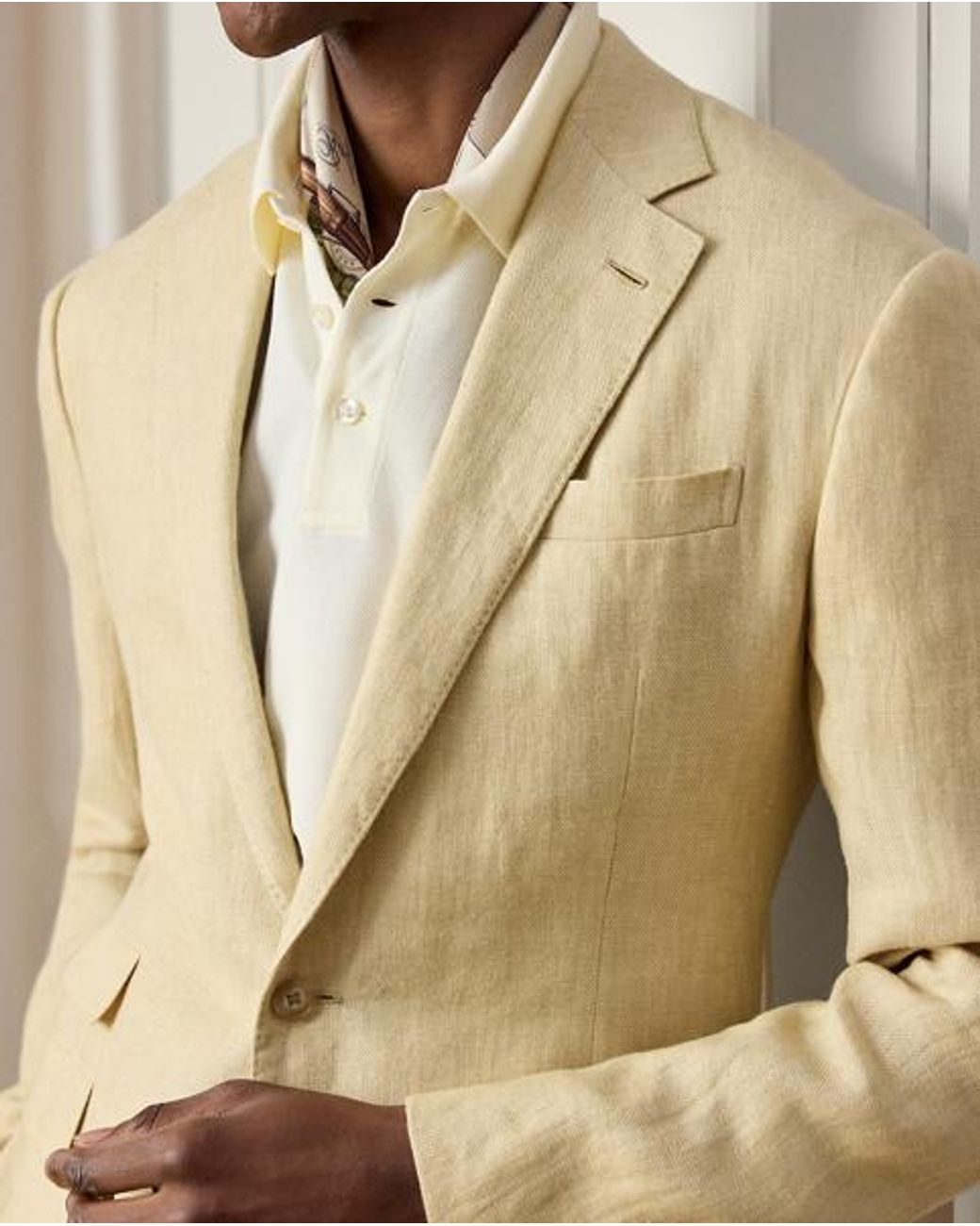 Ralph Lauren Natural Kent Hand-Tailored Linen Suit Jacket for men