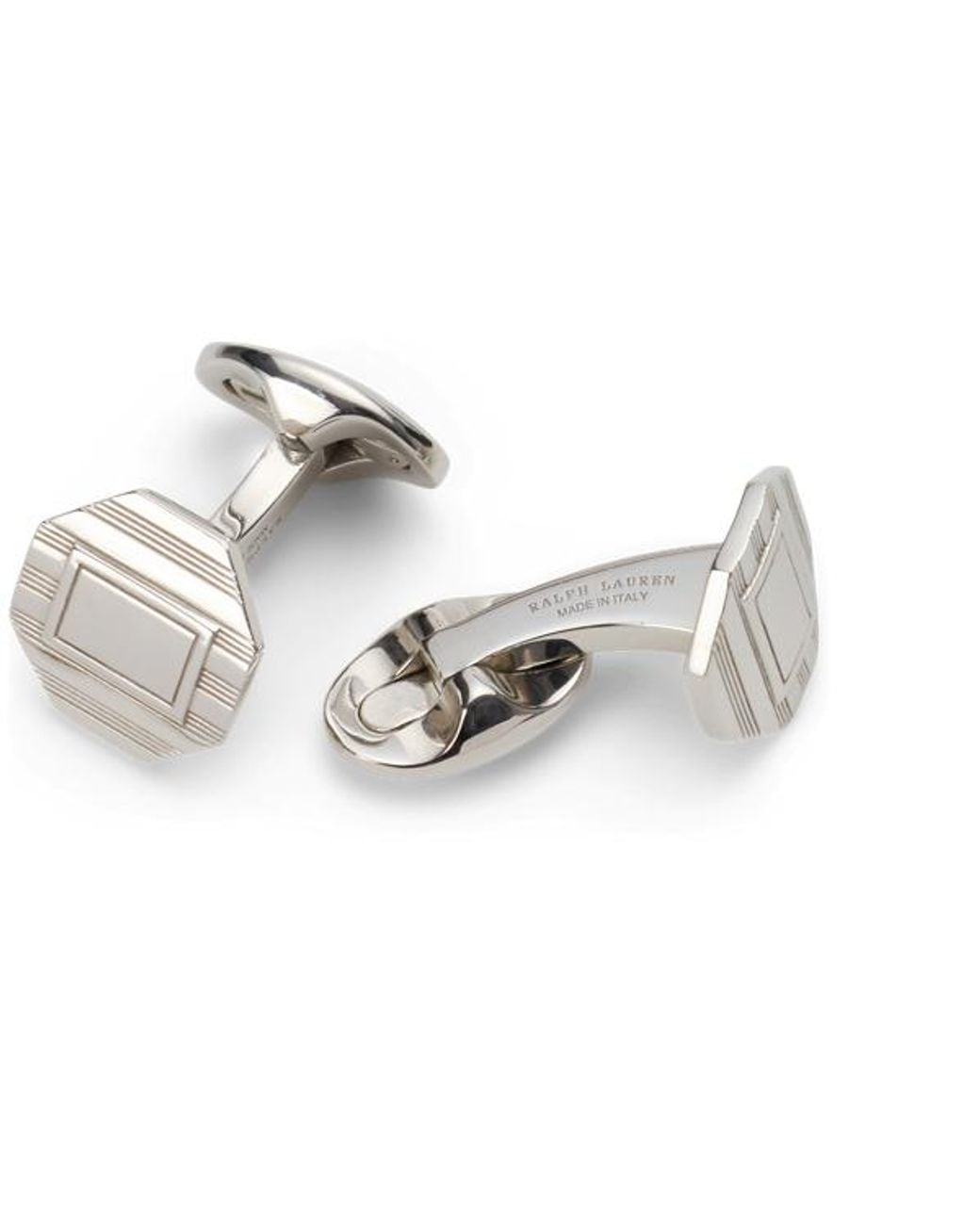Ralph Lauren Black Engine-Turned Cuff Links & Studs for men