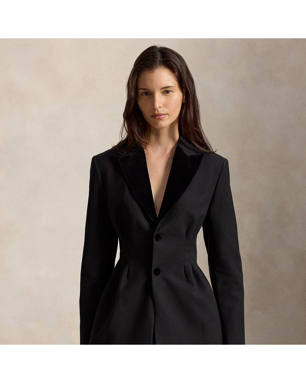 Polo Ralph Lauren Black Single-Breasted Pleated Tuxedo Jacket