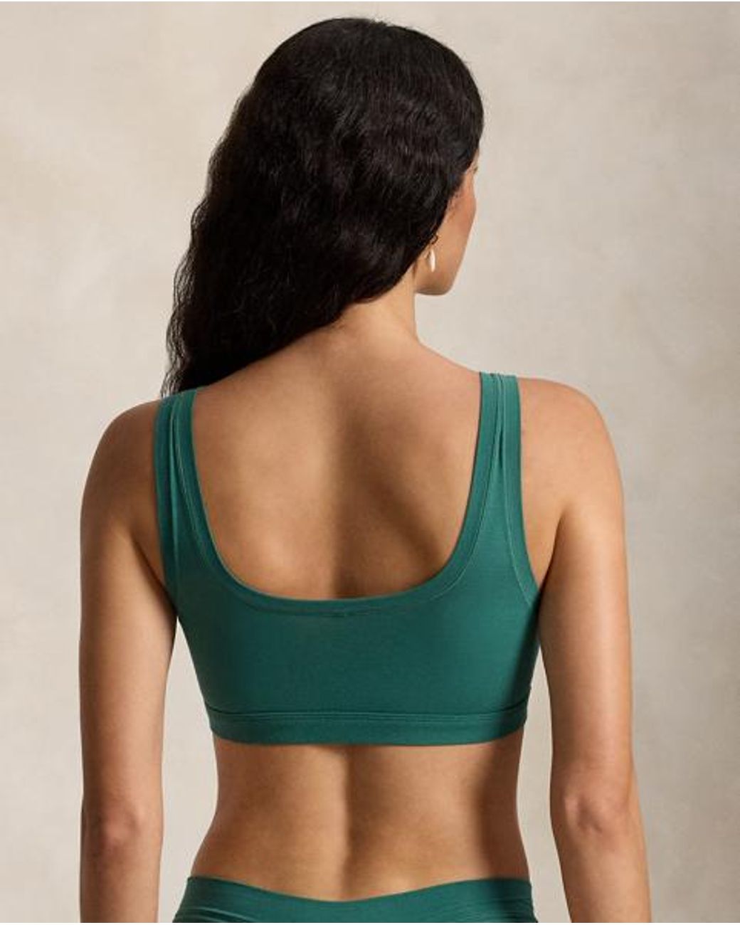 Bralette De Algodón Elástico Polo Ralph Lauren de color Green