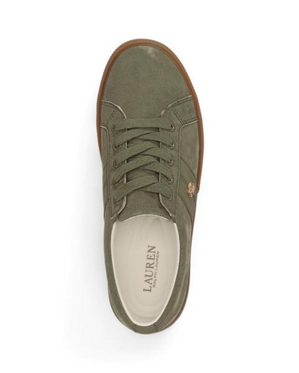 Ralph Lauren Green Janson Ii Suede & Nappa Leather Trainer
