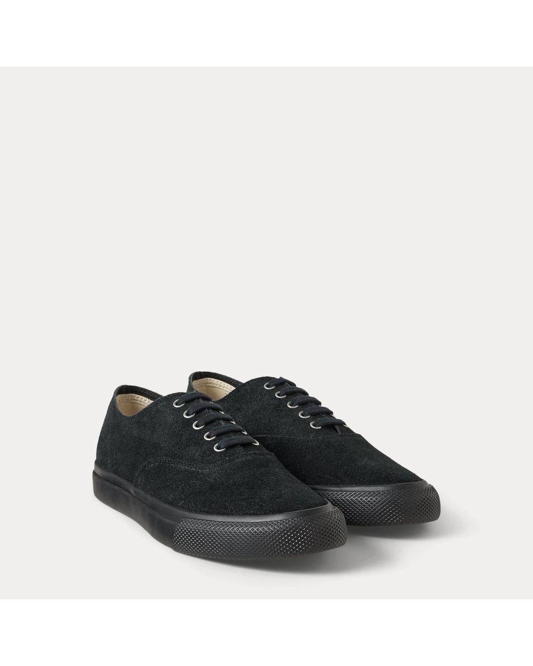 RRL Black Roughout Suede Sneaker for men