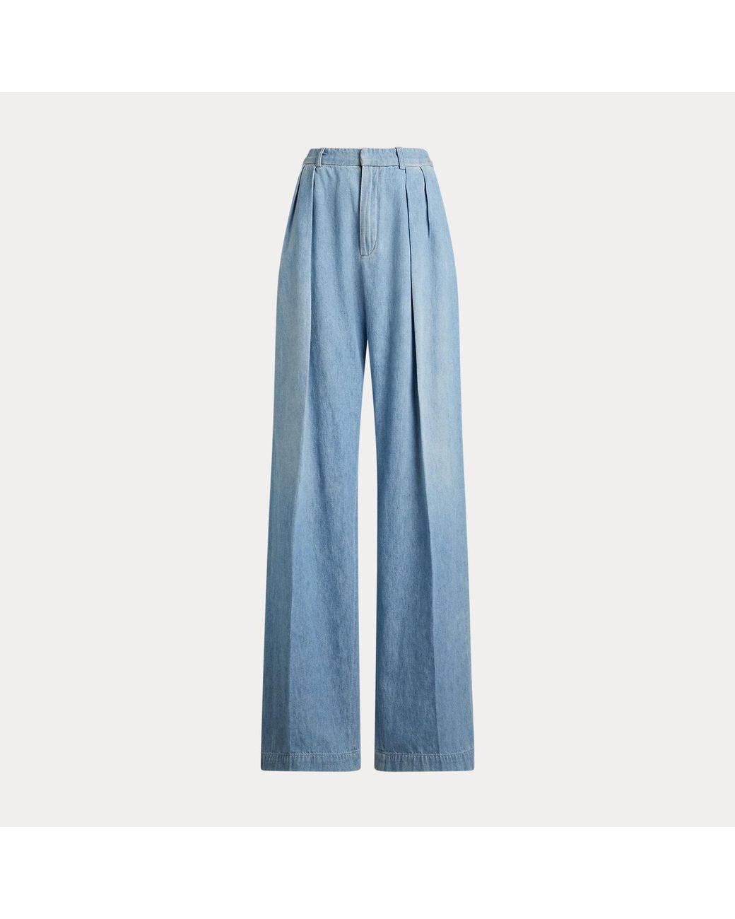 Ralph Lauren Blue Livie Cotton Denim Trouser
