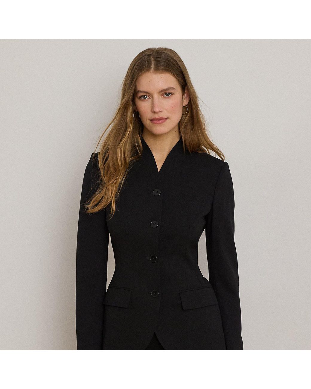 Ralph Lauren Black Stretch Wool Crepe Jacket