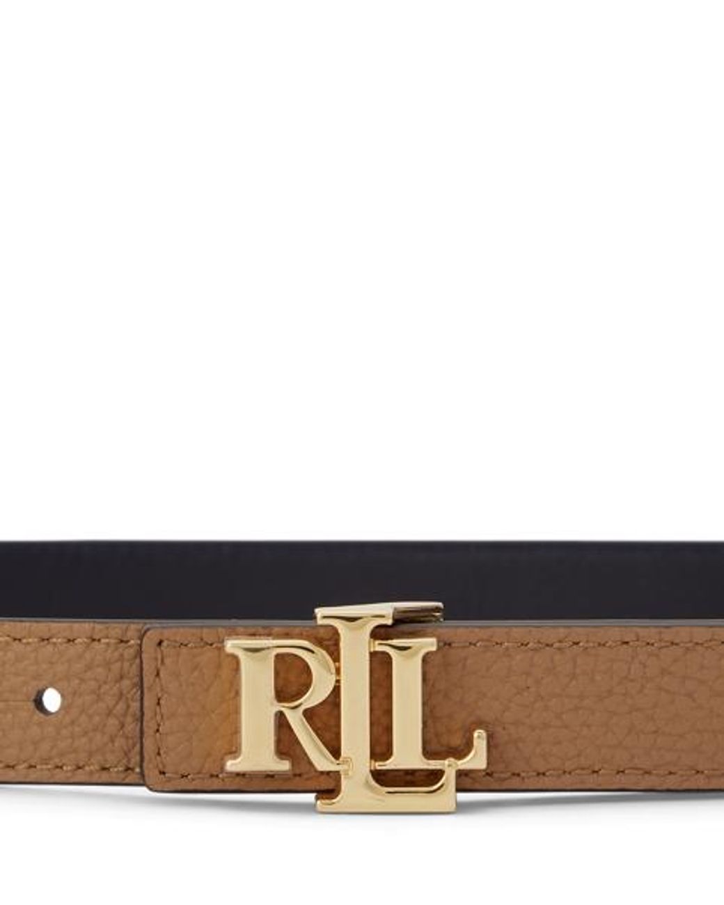 Ralph Lauren Multicolor Logo Reversible Skinny Leather Belt