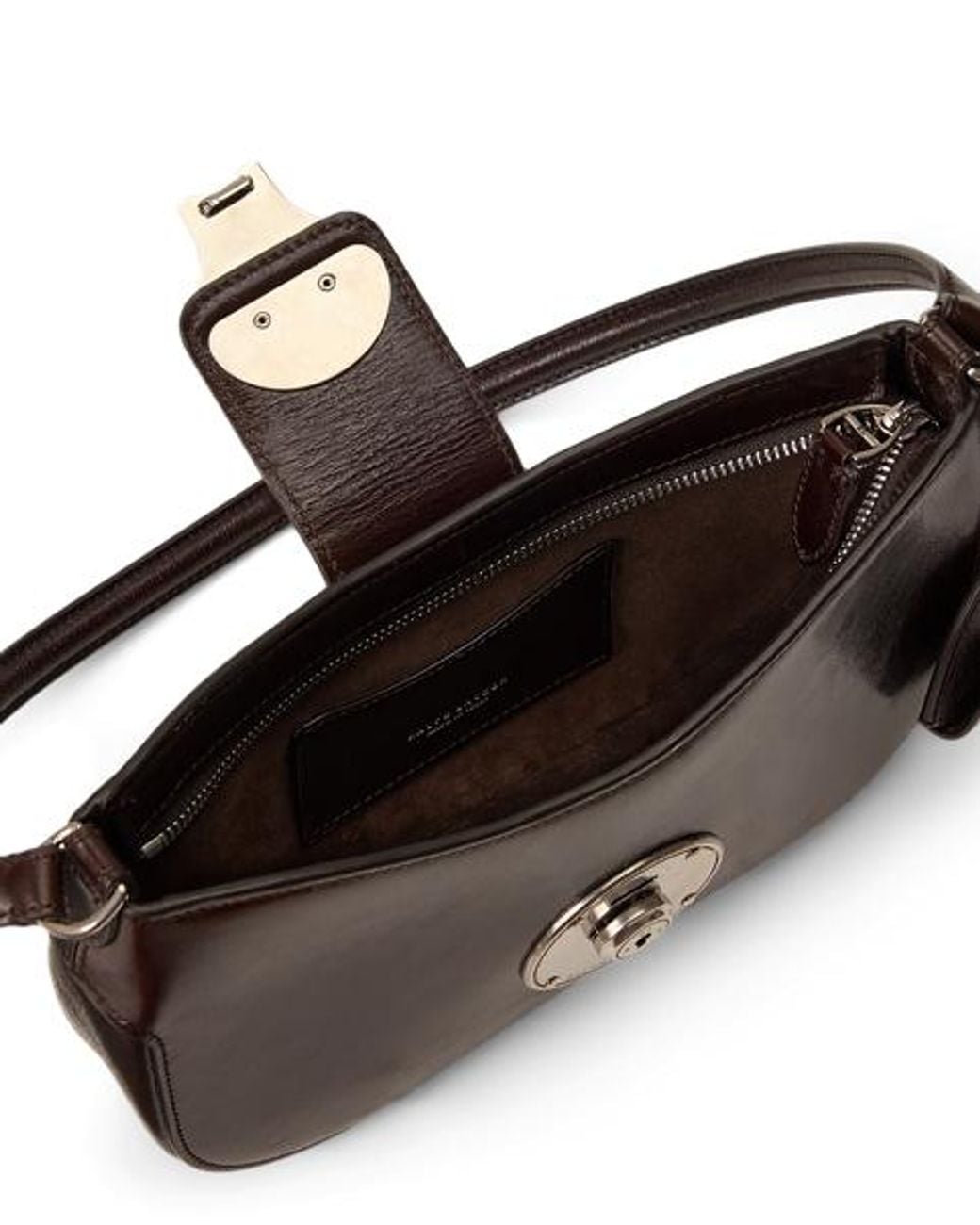 Ralph Lauren Black Ricky Washed Calfskin Small Shoulder Bag