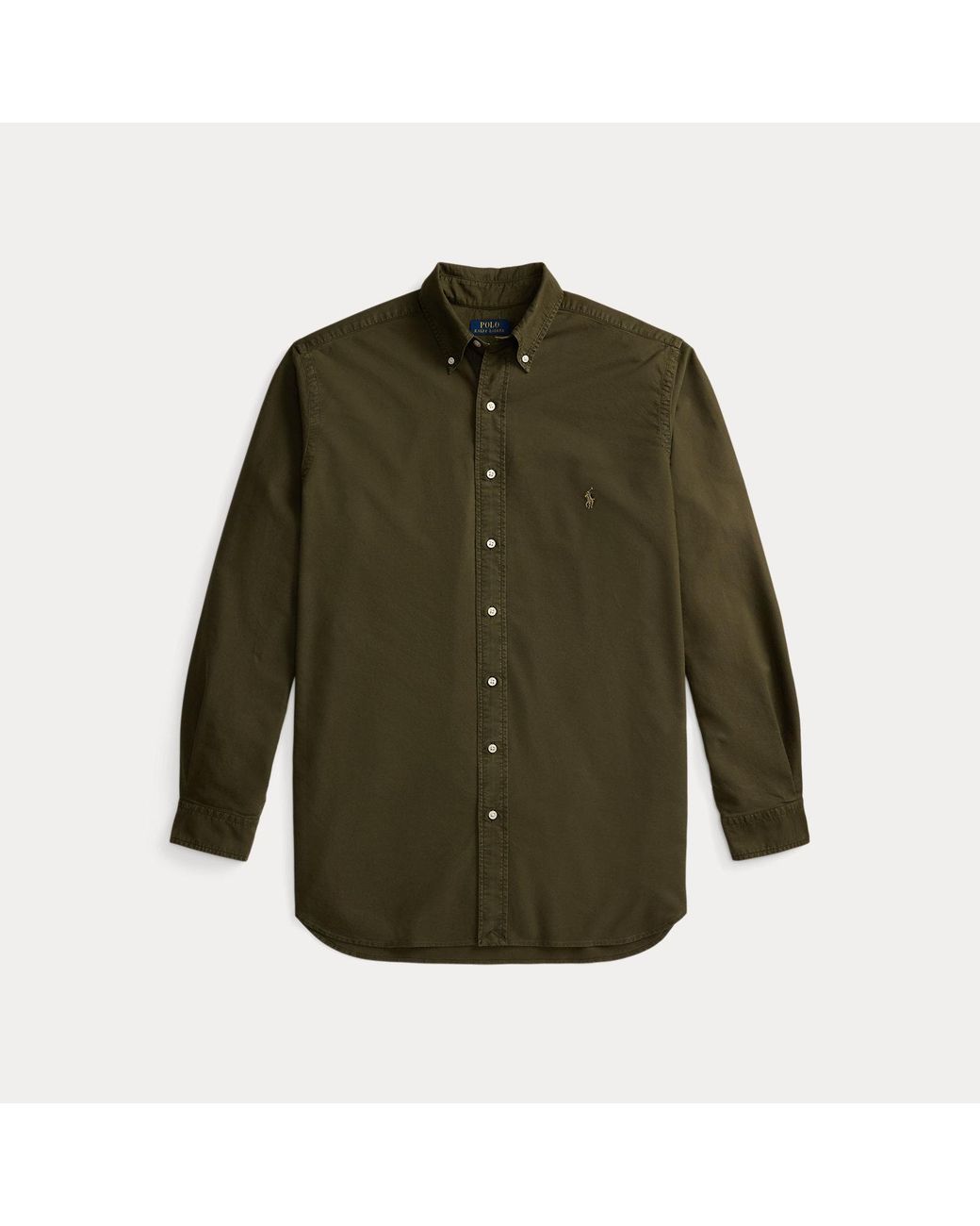 Ralph Lauren Green Garment-Dyed Oxford Shirt for men