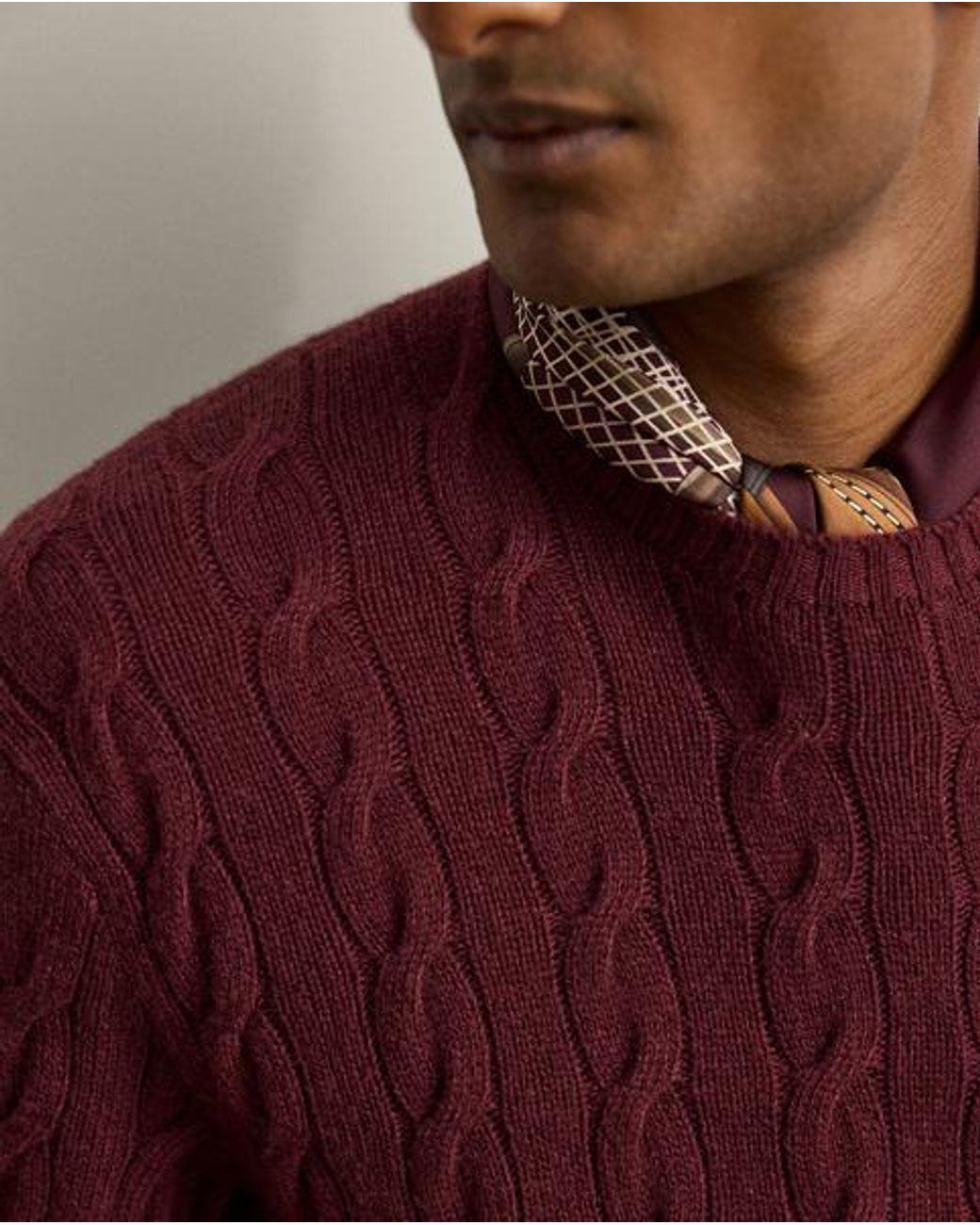 Ralph Lauren Red Cable-Knit Cashmere Jumper for men
