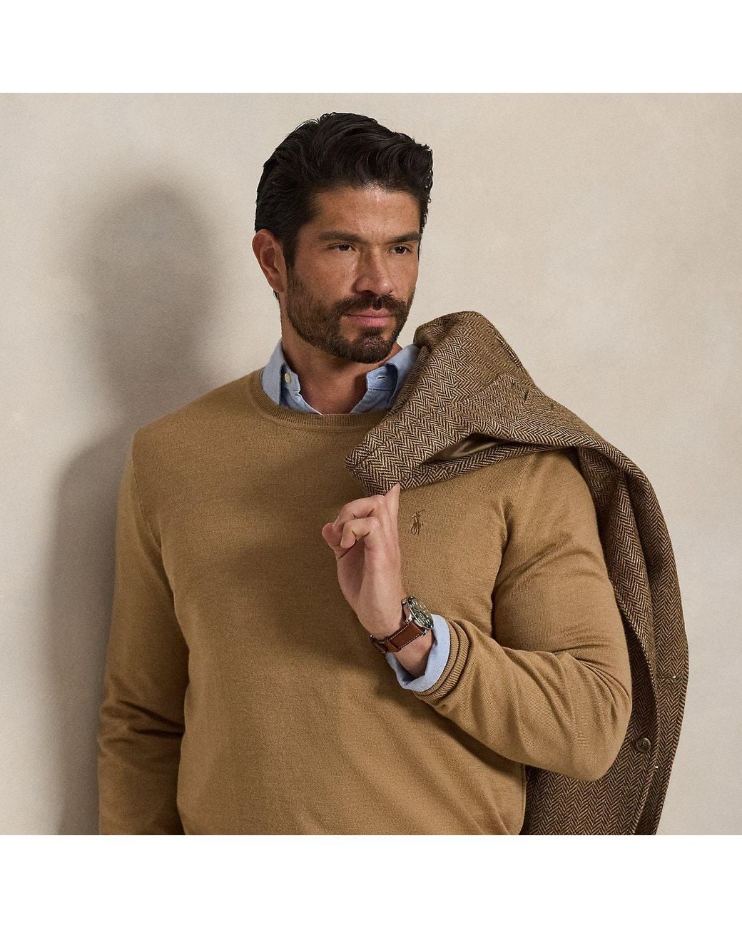 Polo Ralph Lauren Brown Washable Wool Crewneck Jumper for men