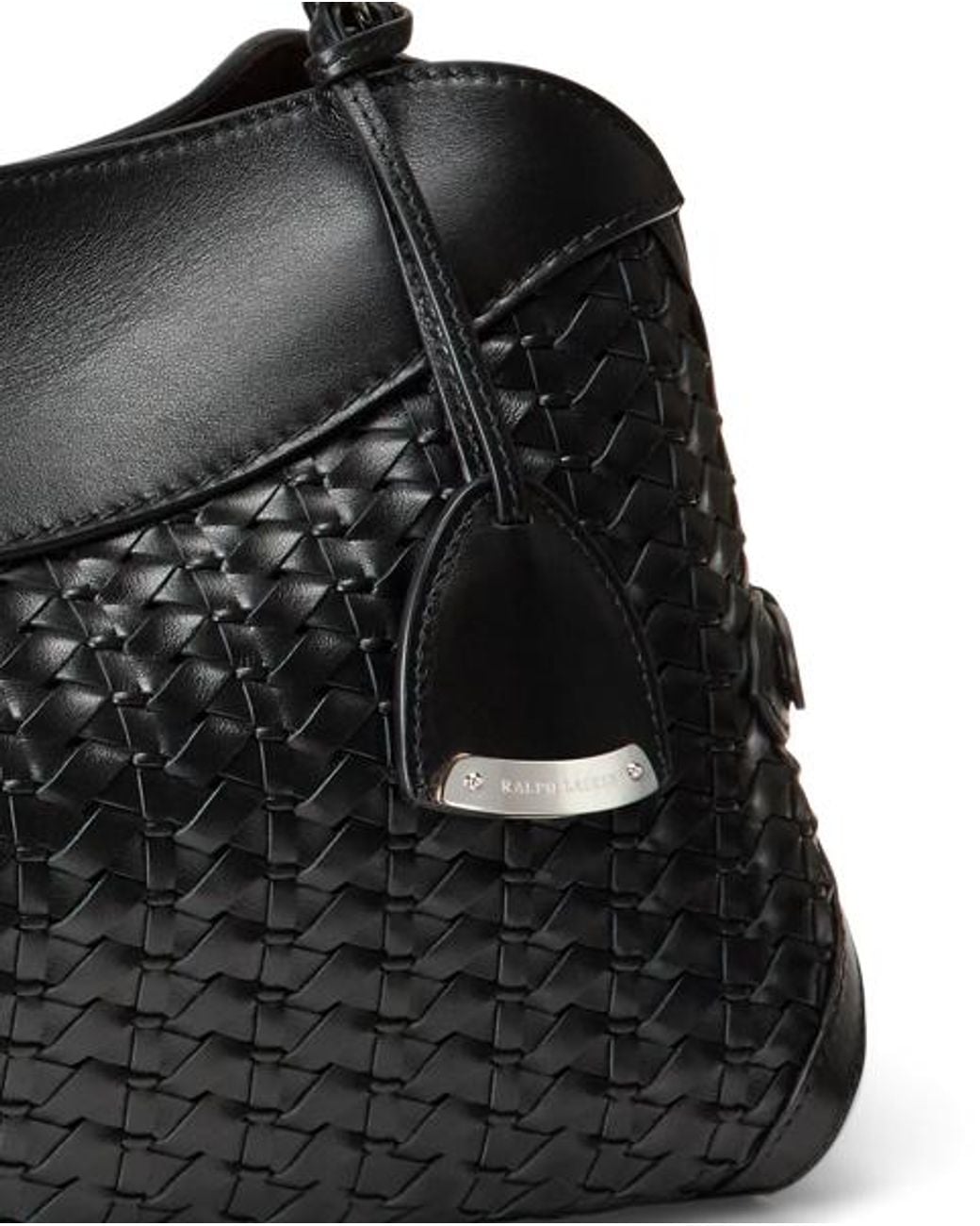 Ralph Lauren Black The Ralph Lauren Braided Leather Shoulder Bag
