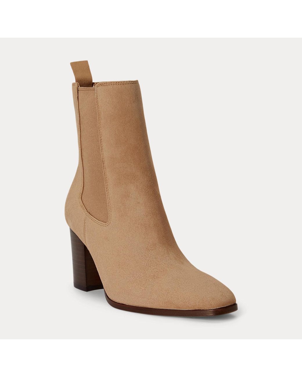 Ralph Lauren Brown Raelynn Sheep-Suede Bootie