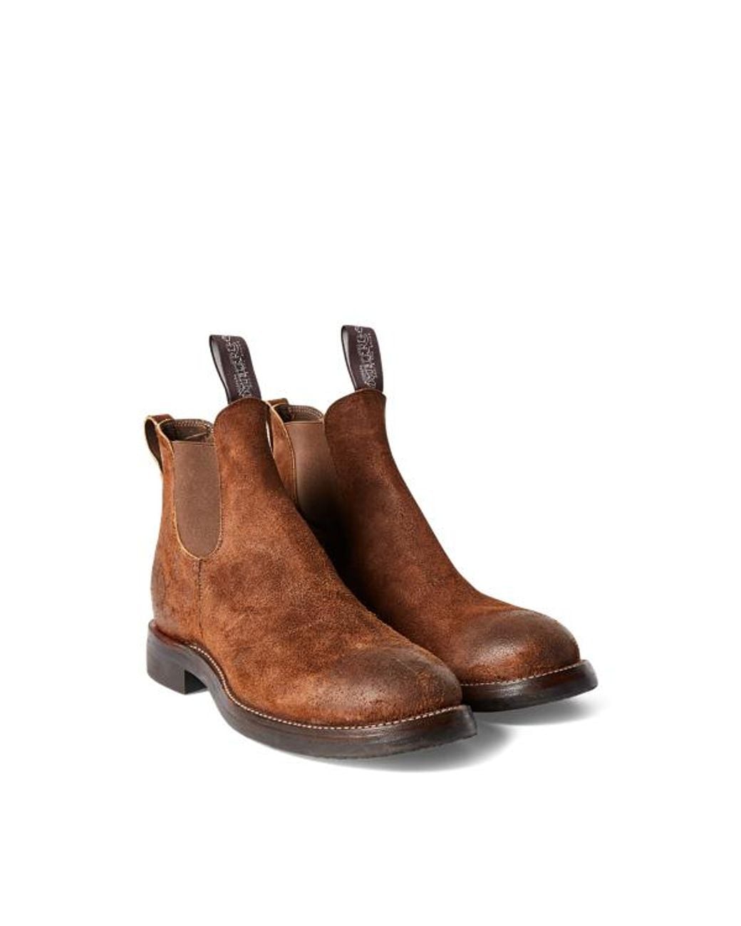 Ralph Lauren Brown Suede Chelsea Boot for men