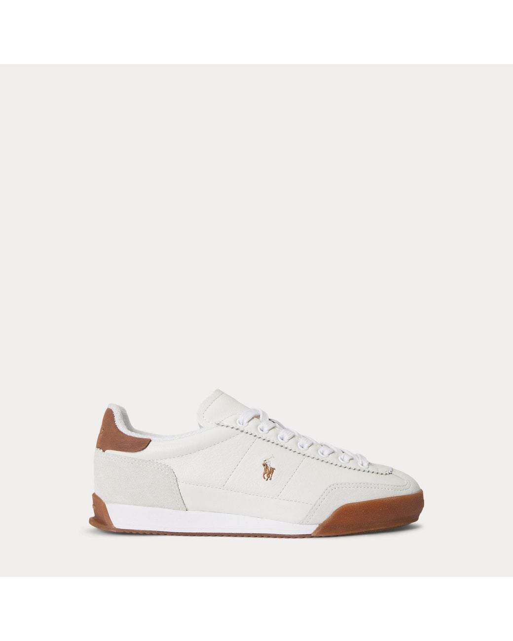 Polo Ralph Lauren White Hester Leather Trainer