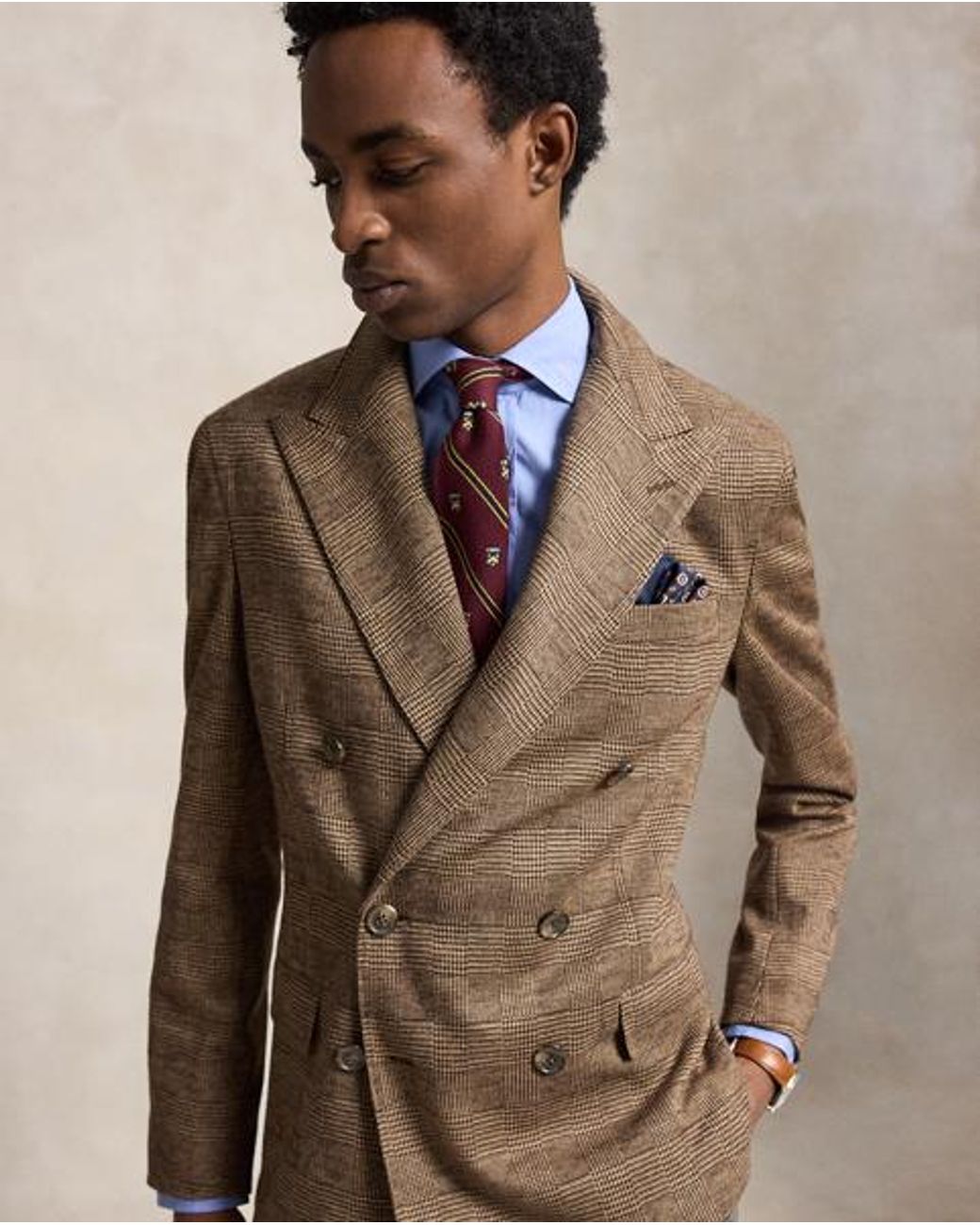 Polo Ralph Lauren Brown Polo Soft Modern Fit Plaid Blazer for men