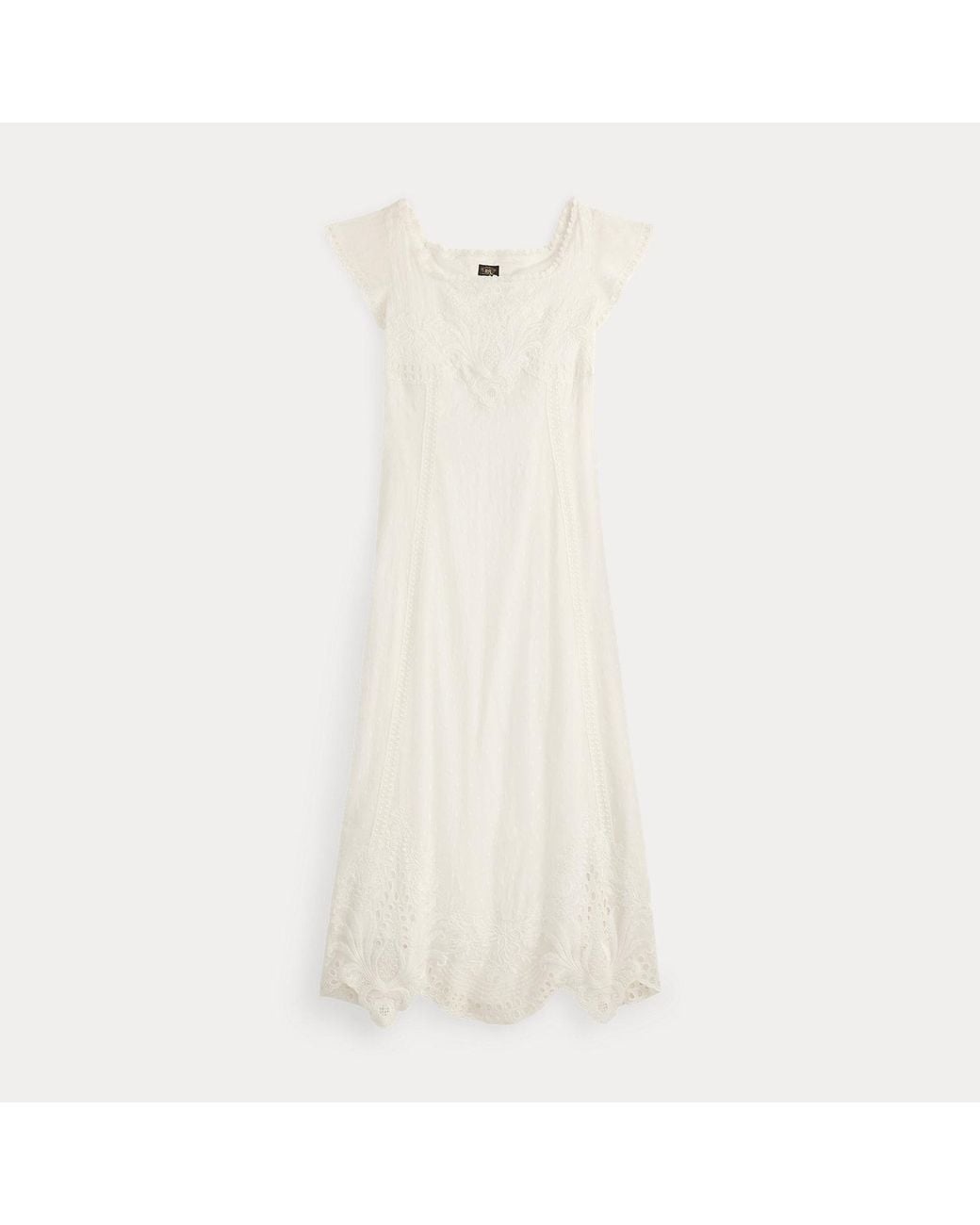 RRL Black Embroidered Cotton Voile Dress