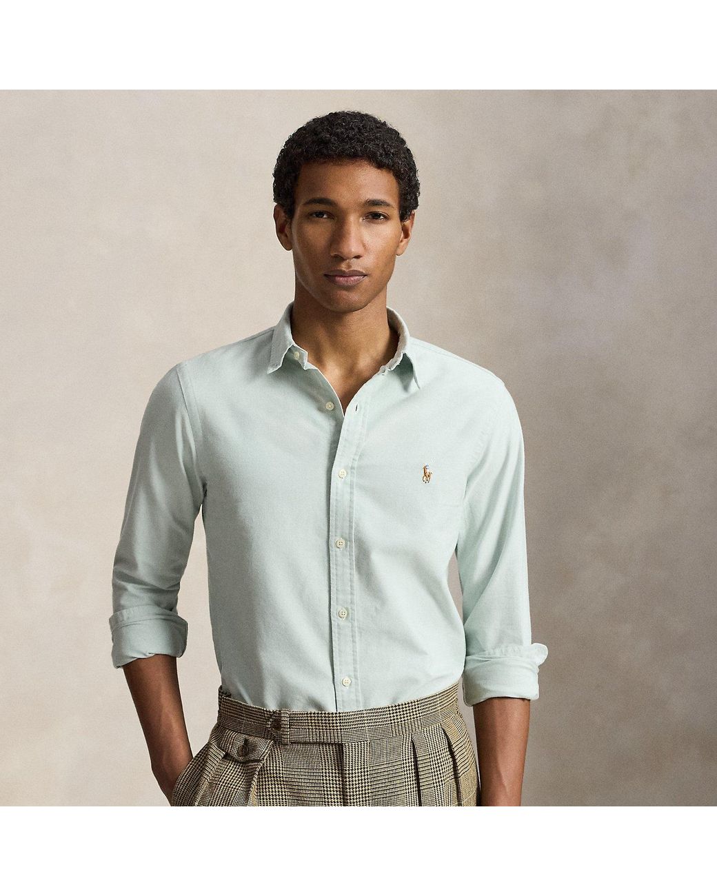 Polo Ralph Lauren Green Slim Fit Oxford Shirt for men