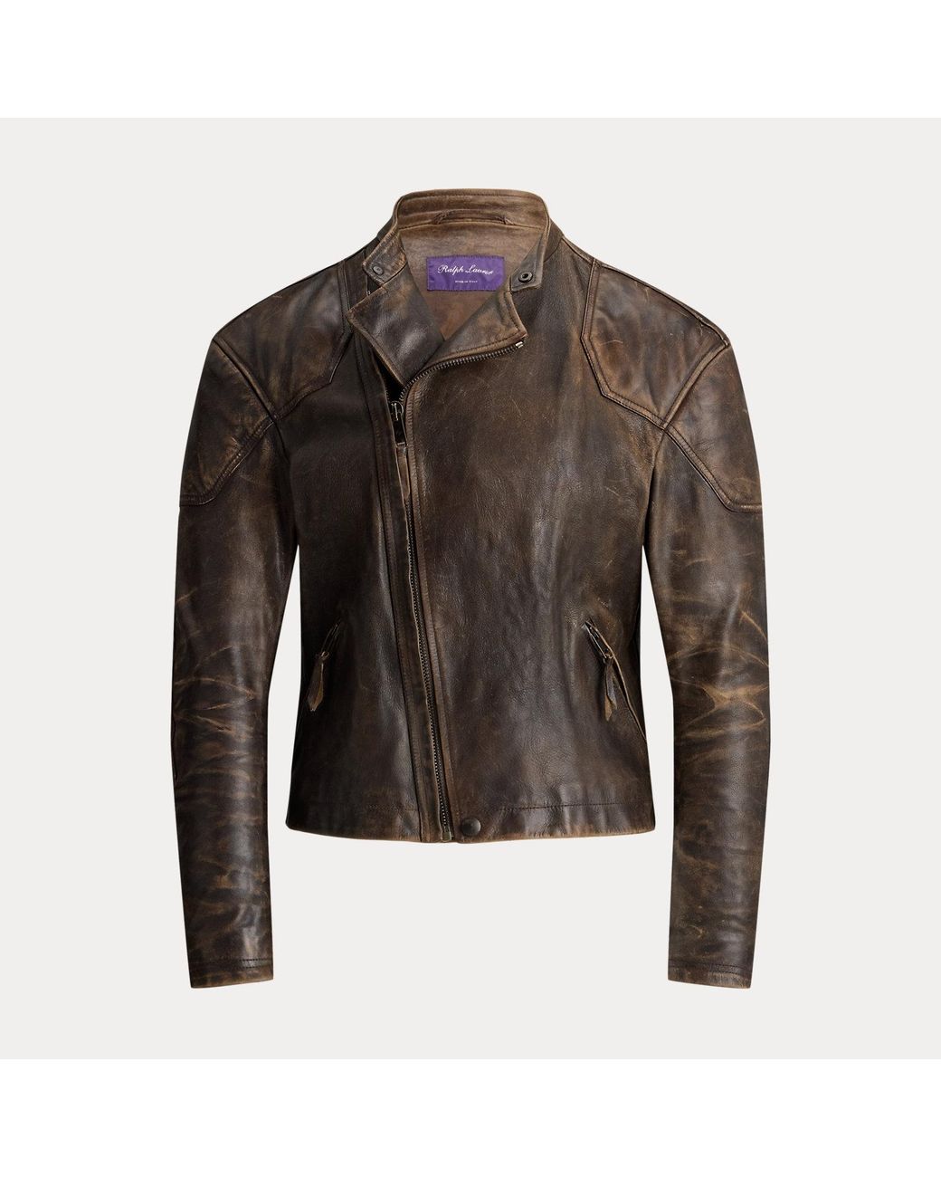 Ralph Lauren Brown Thruxton Leather Moto Jacket for men