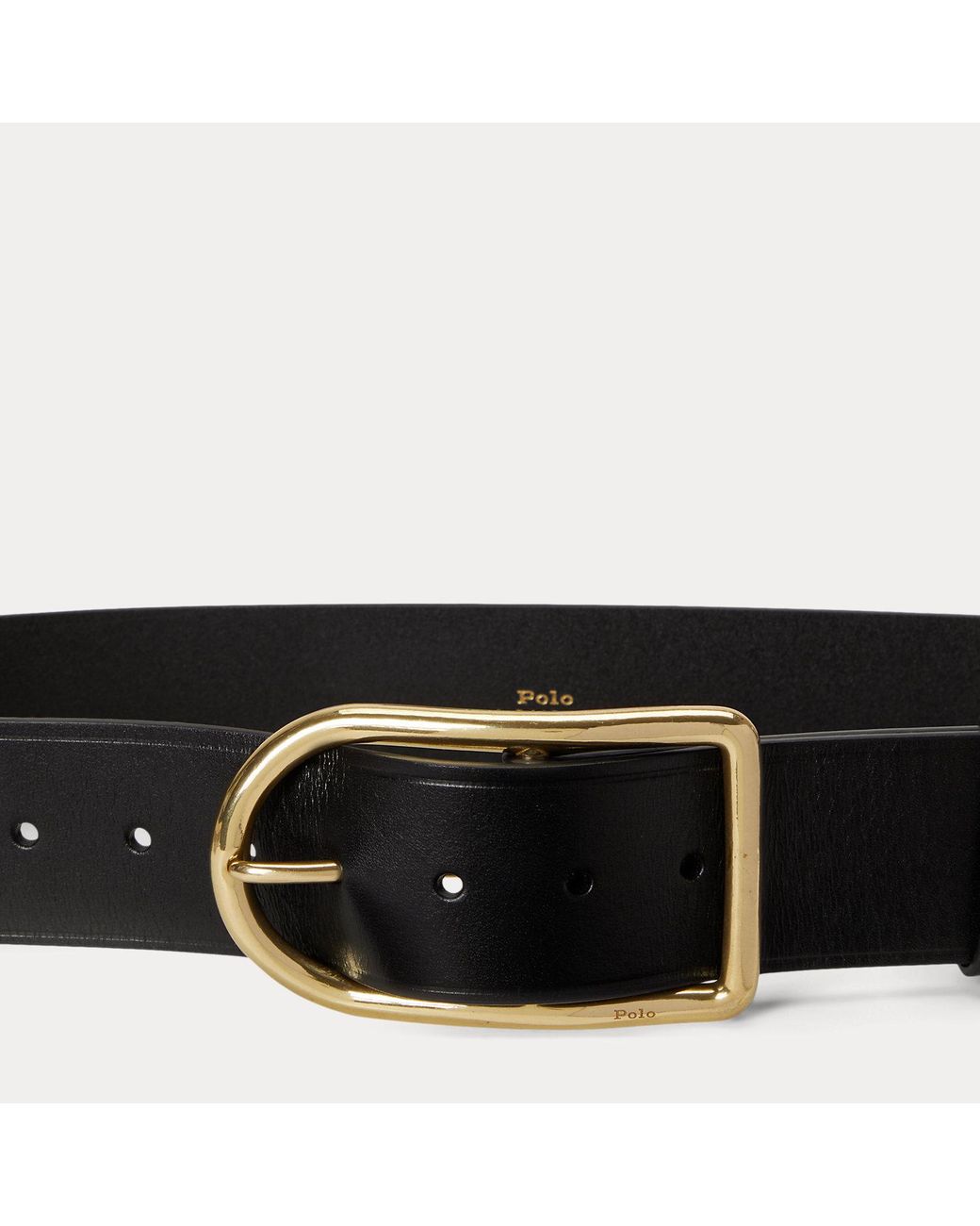 Polo Ralph Lauren Black Curved-Buckle Leather Belt
