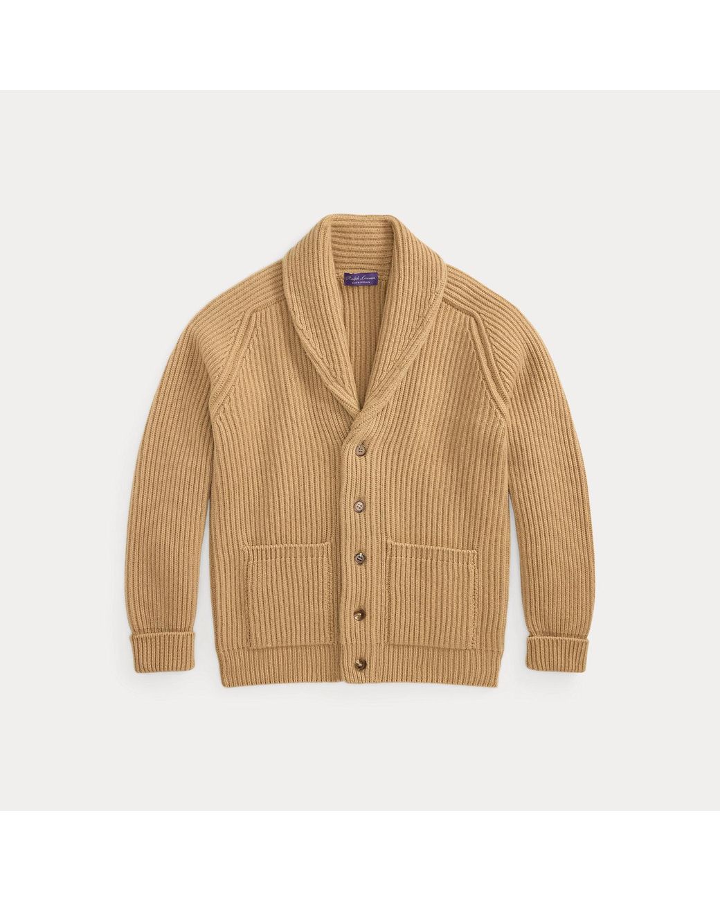 Ralph Lauren Natural Textured Cashmere Shawl Cardigan for men