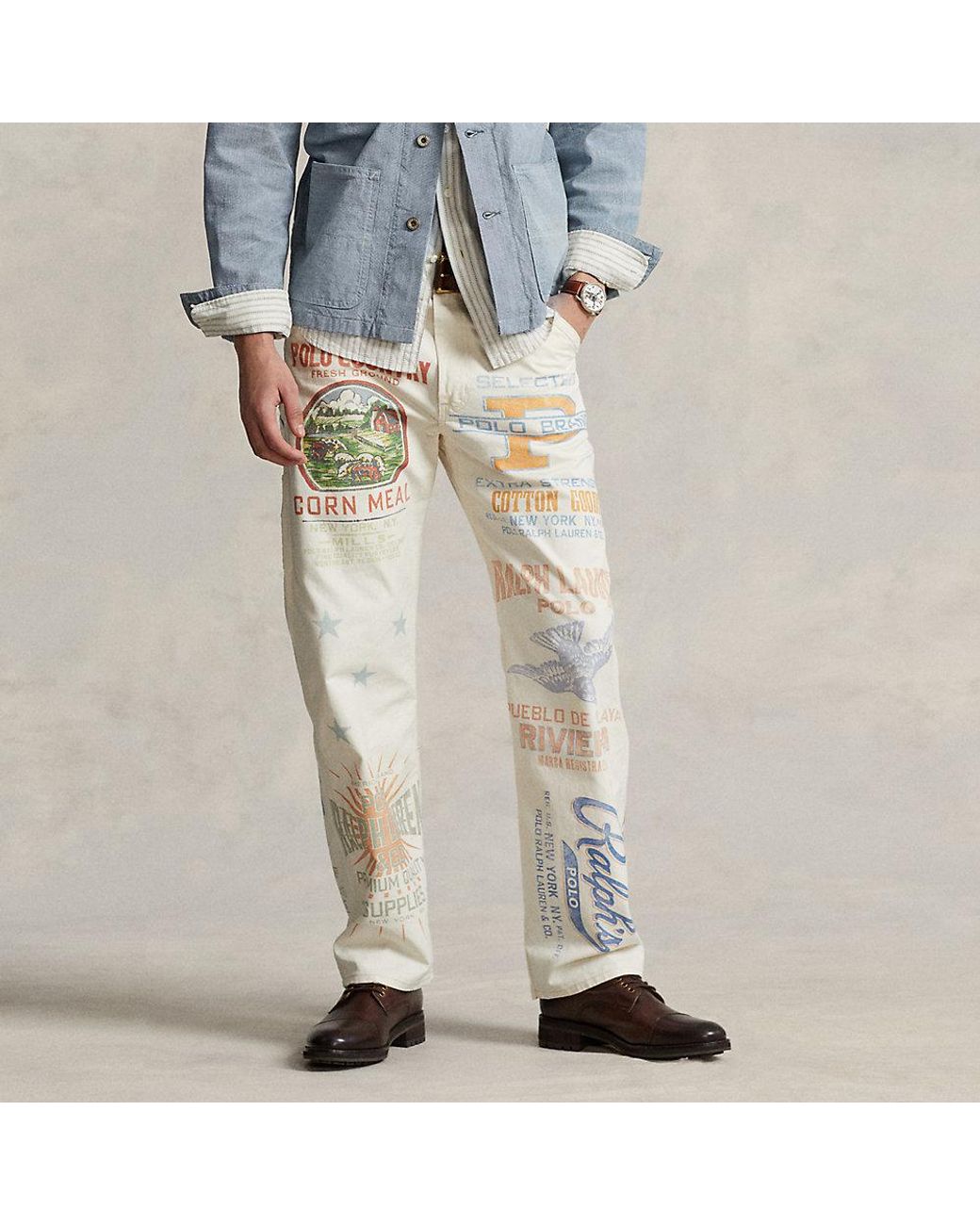 Jeans da lavoro con grafiche Relaxed-Fit da Uomo di Ralph Lauren in Neutro  | Lyst