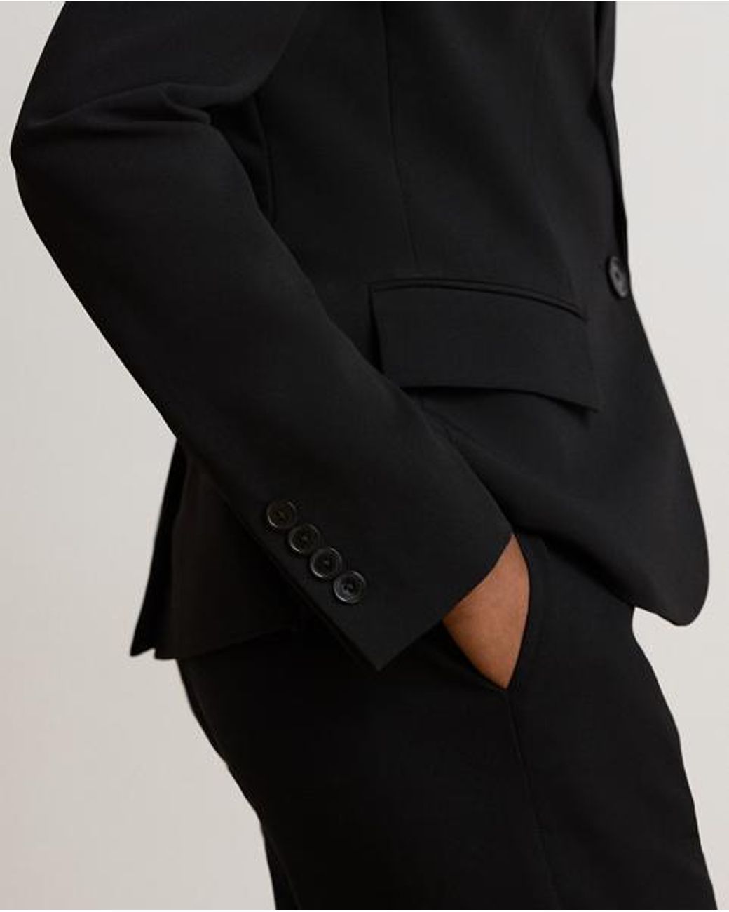 Ralph Lauren Black Stretch Crepe Blazer