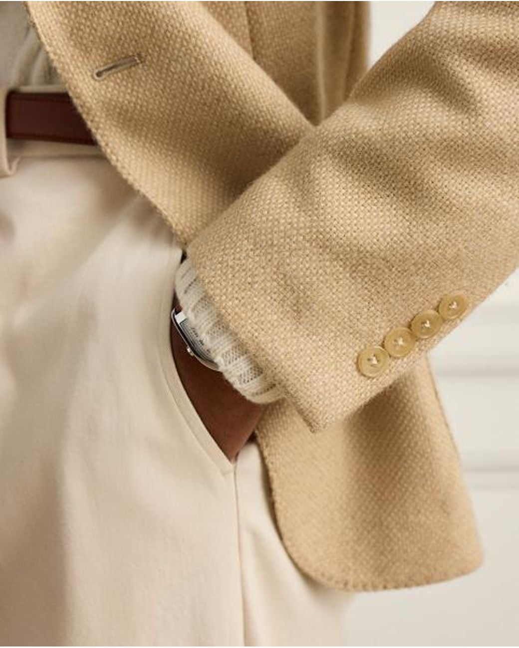 Ralph Lauren Natural Hadley Hand-Tailored Basket-Weave Jacket for men