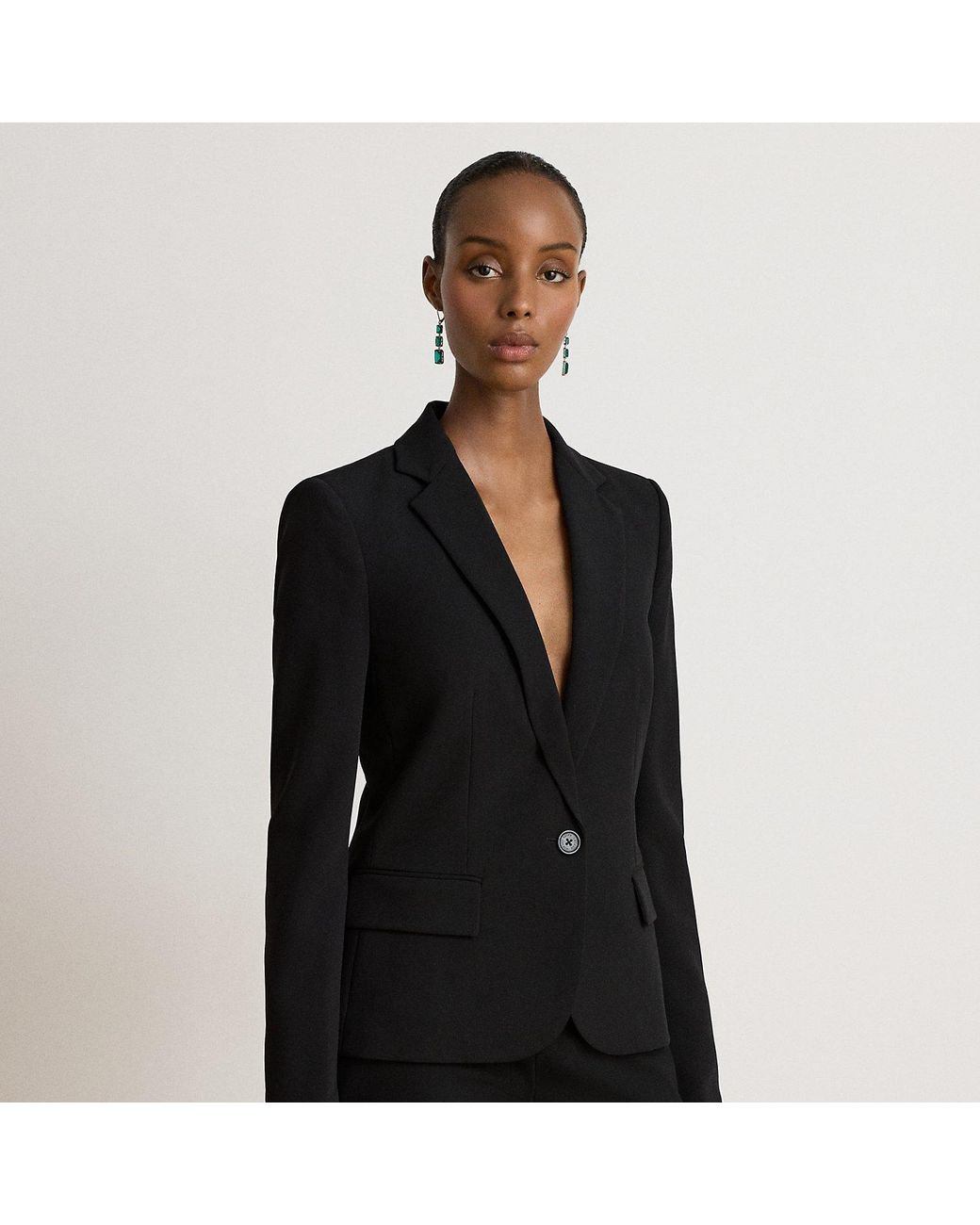 Ralph Lauren Black Stretch Crepe Blazer
