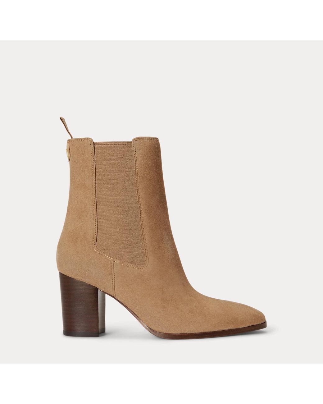 Ralph Lauren Brown Raelynn Sheep-Suede Bootie