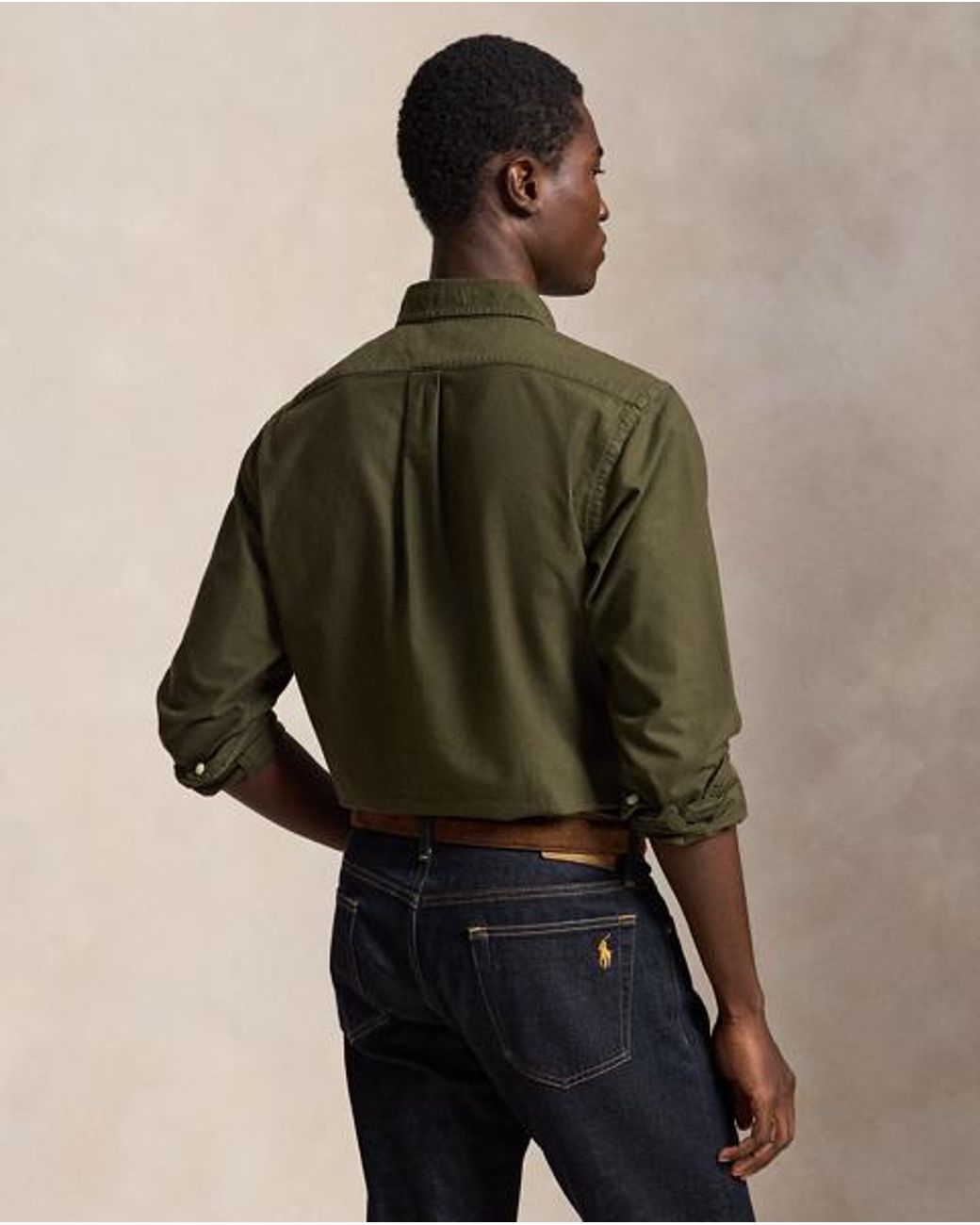 Polo Ralph Lauren Green Custom Fit Garment-Dyed Oxford Shirt for men