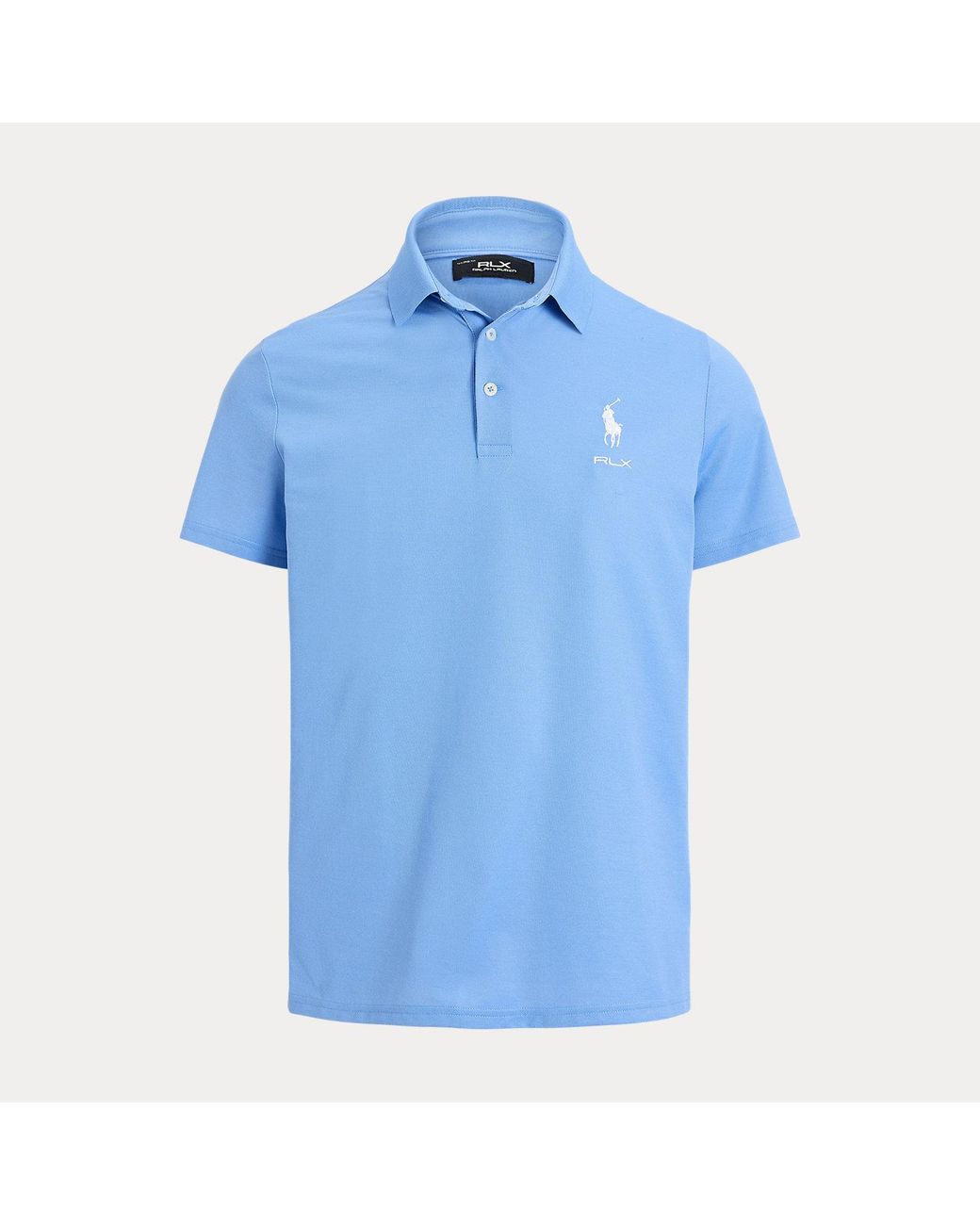 Ralph Lauren Blue Tailored Fit Performance Polo Shirt for men