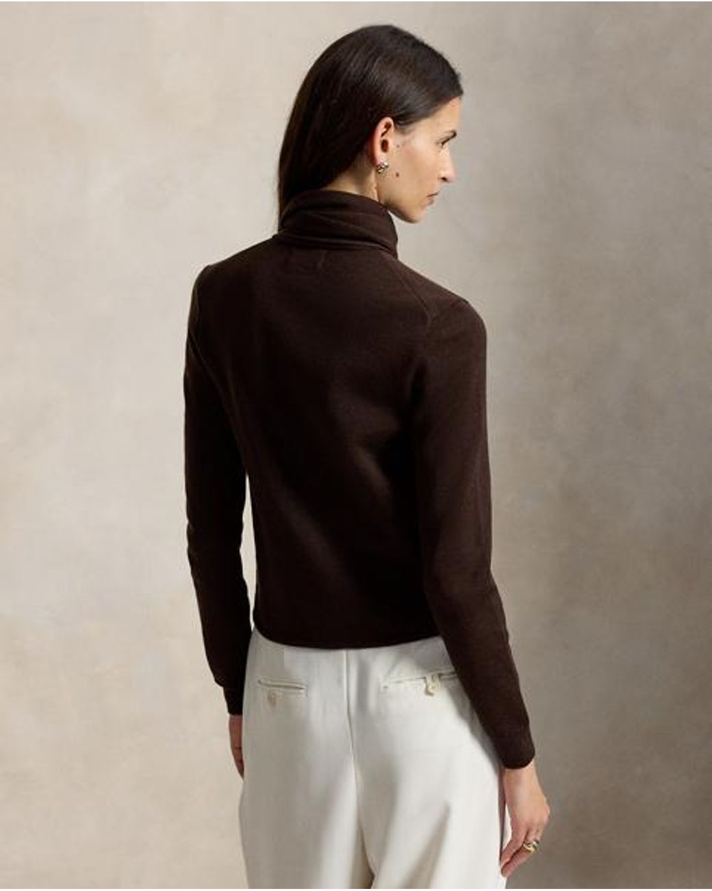Ralph Lauren Black Tie-Scarf Wool Cardigan