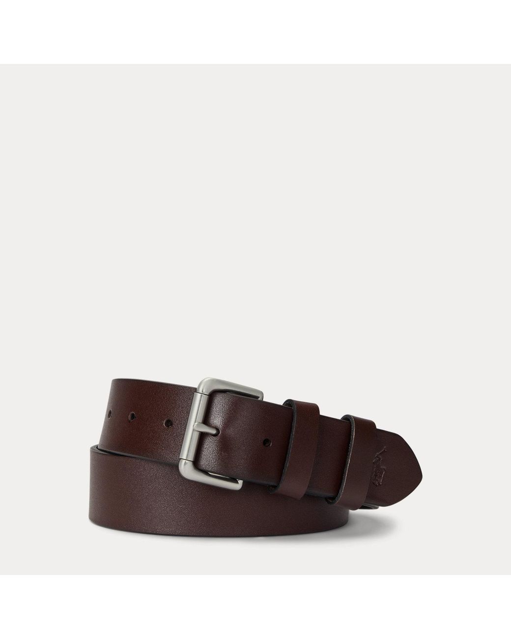 Polo Ralph Lauren Brown Leather Roller-Buckle Belt for men
