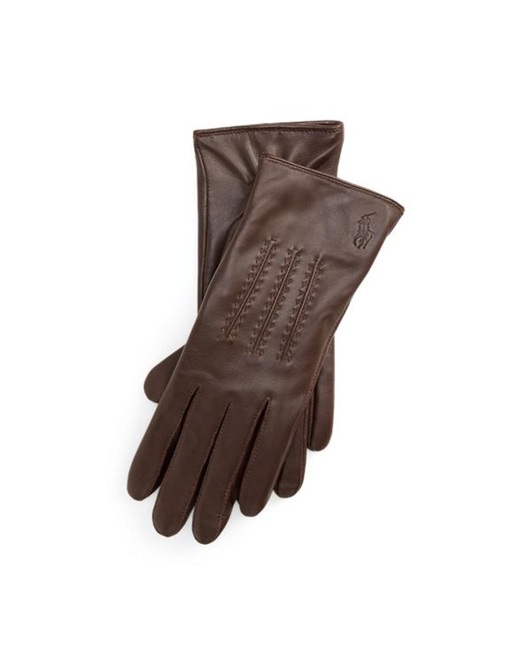 Polo Ralph Lauren Black Stitched Leather Gloves