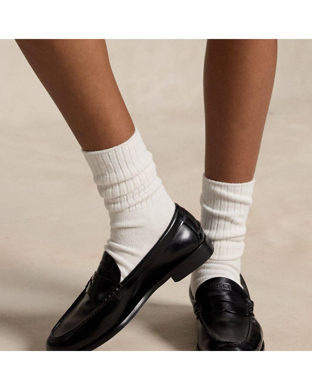 Ralph Lauren Black Calfskin Leather Loafer