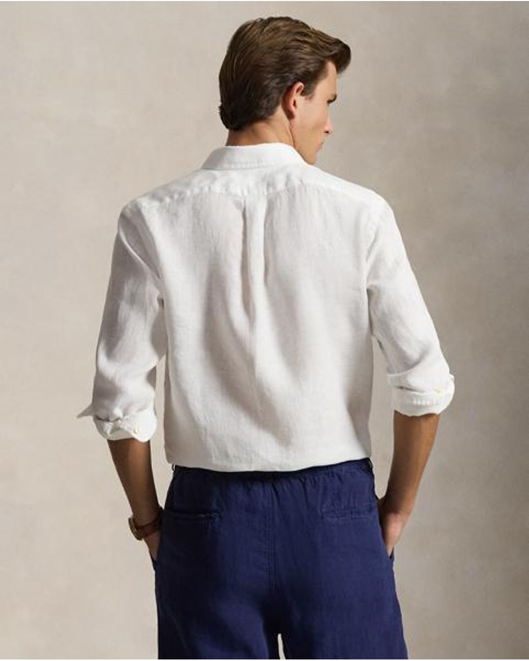 Polo Ralph Lauren White Custom Fit Linen Shirt for men