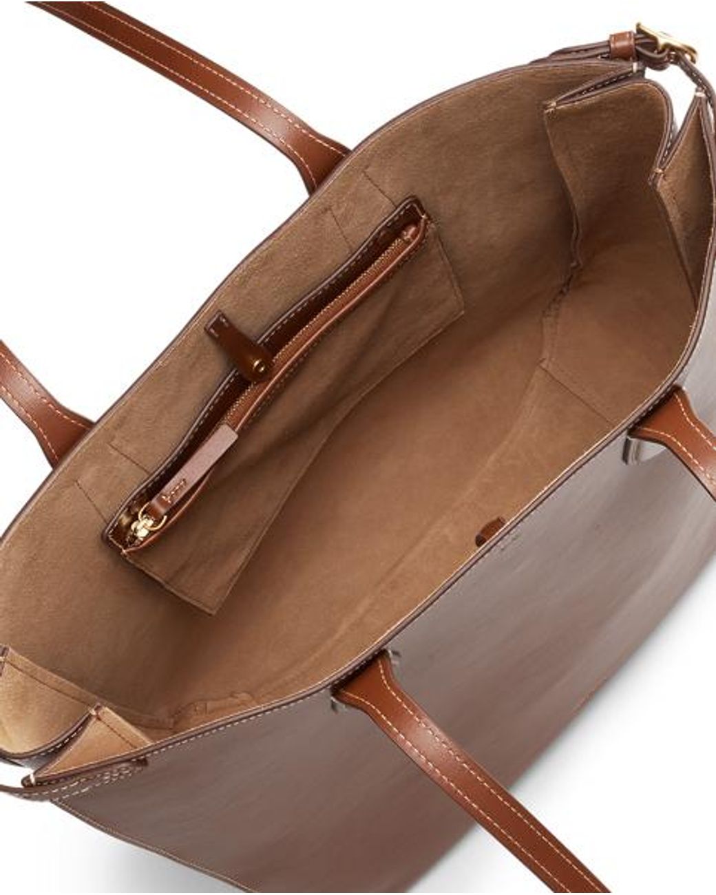 Polo Ralph Lauren Brown Bellport Leather North-South Tote