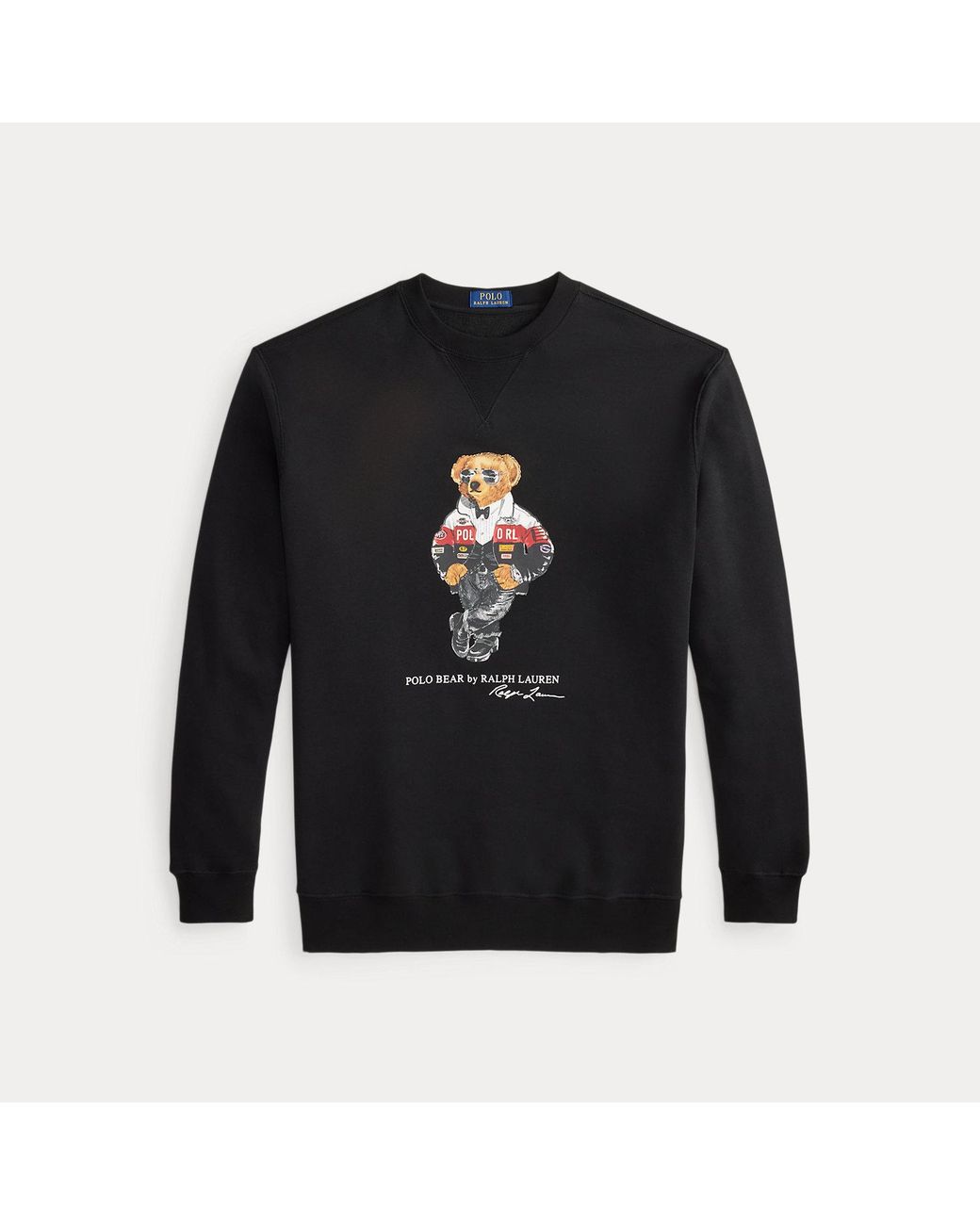 Ralph Lauren Black Polo Bear Fleece Sweatshirt for men