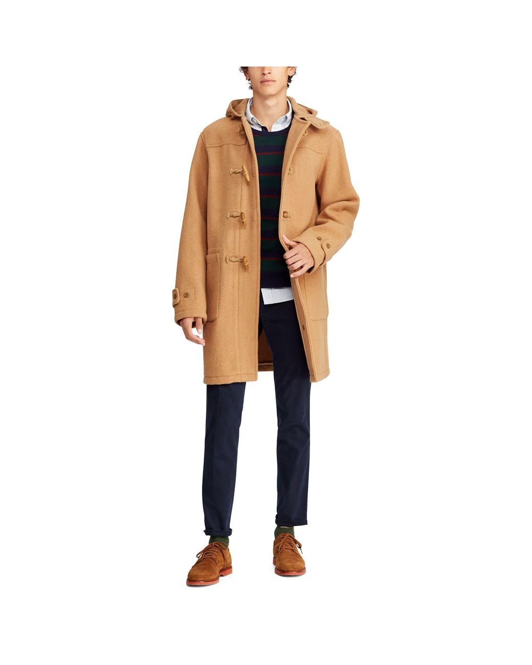Polo Ralph Lauren Wool Twill Hooded Duffle Coat in Camel (Natural) for Men  | Lyst