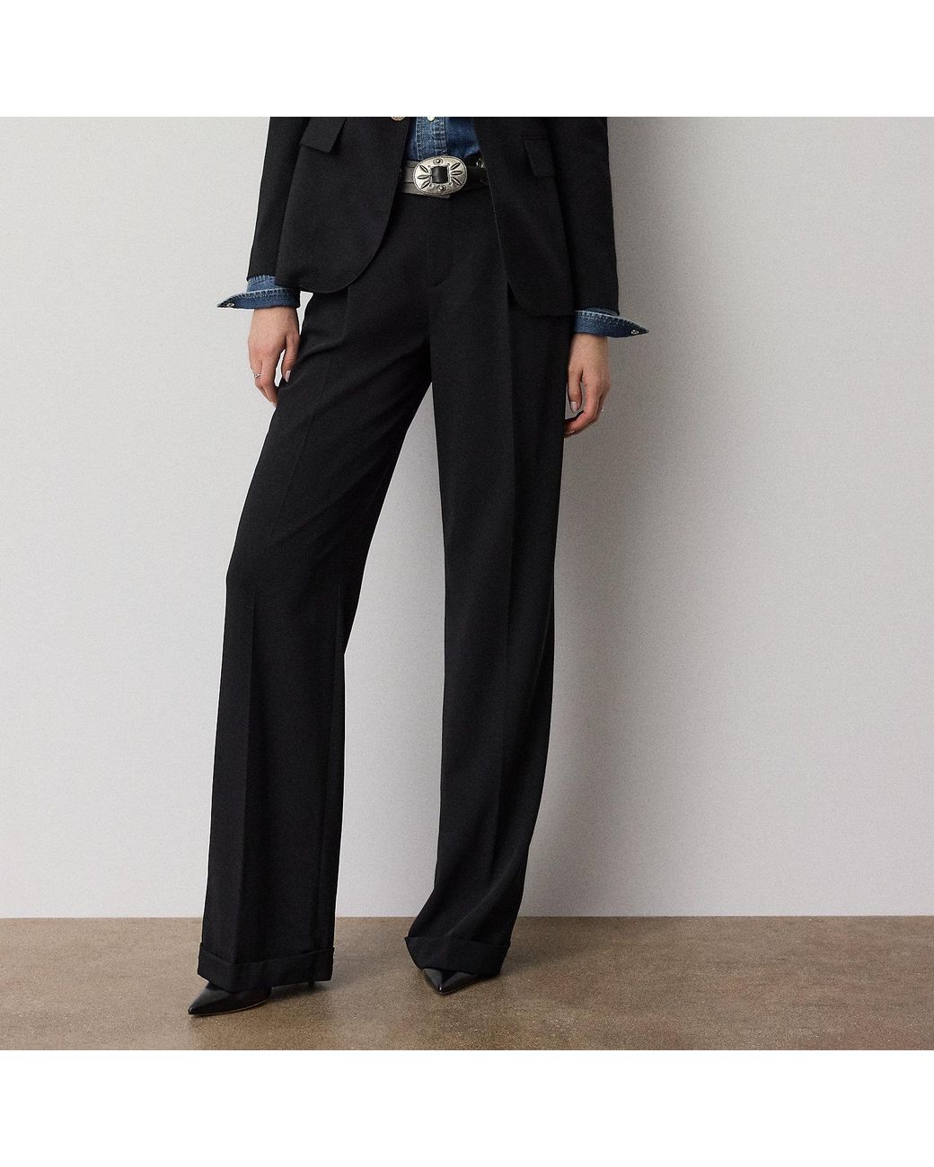 Ralph Lauren Black Acklie Wool Gabardine Pant