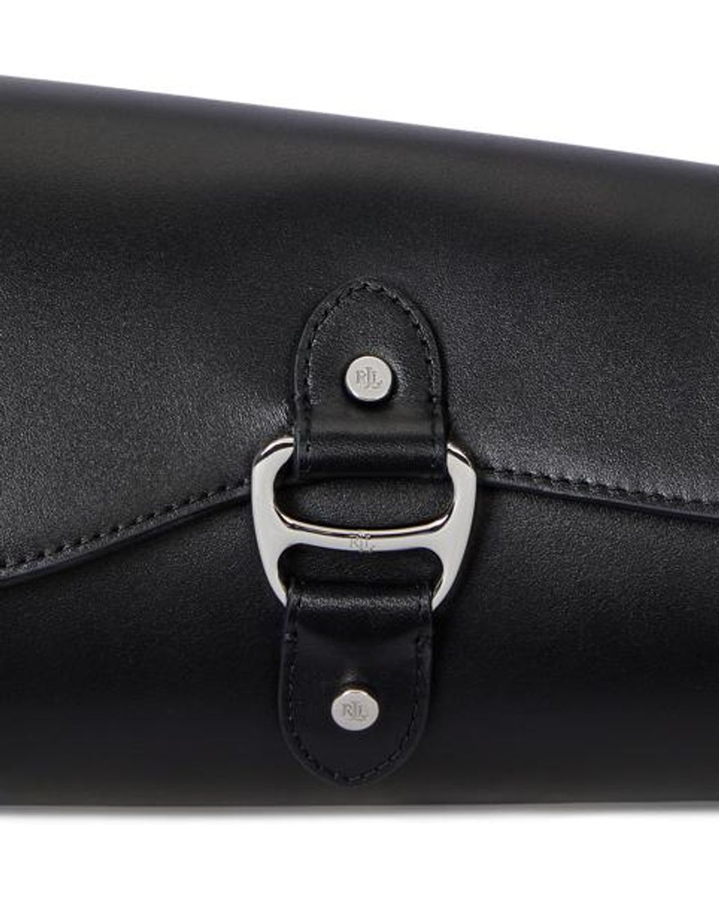 Ralph Lauren Black Leather Medium Tasha East-West Bag