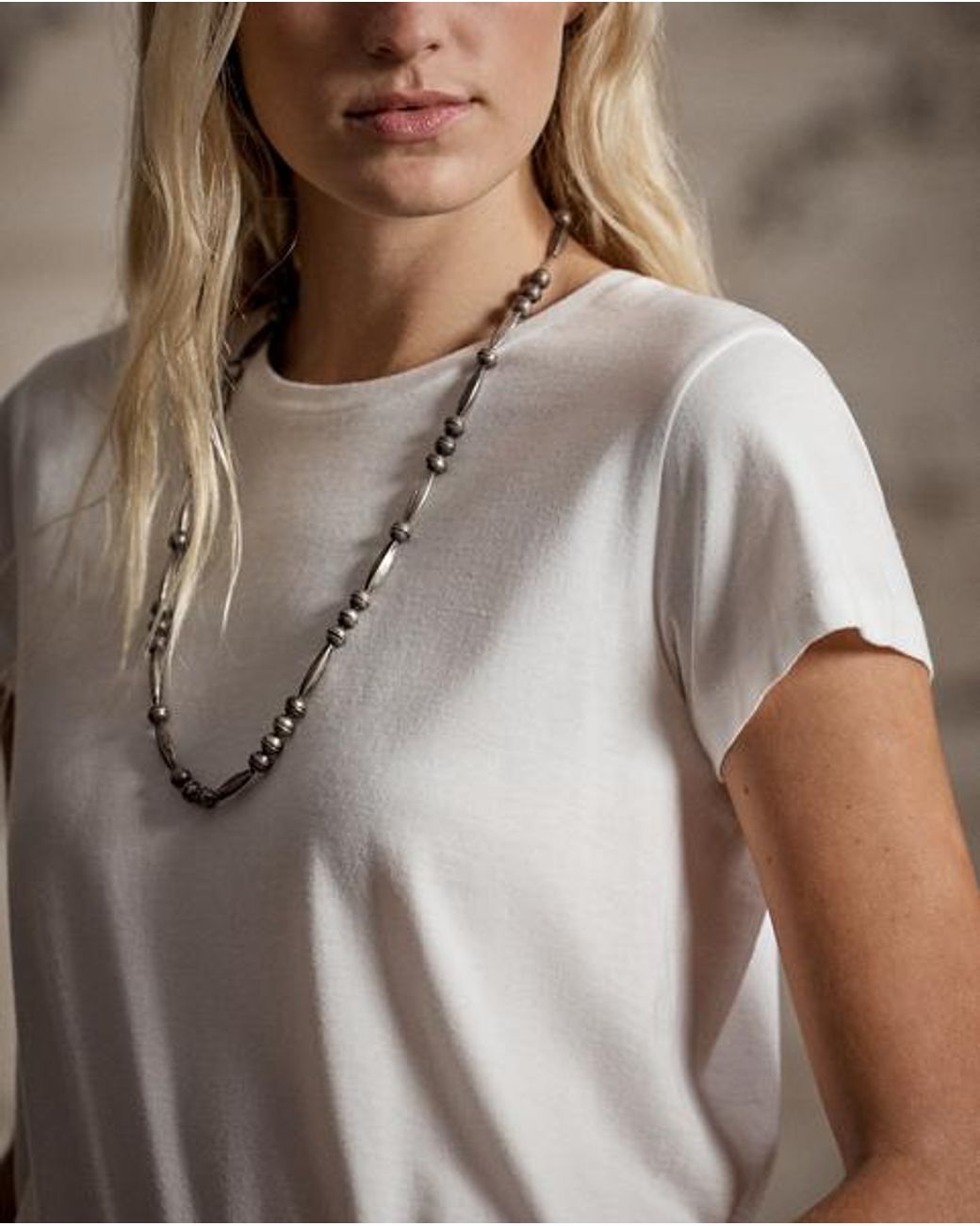 Ralph Lauren White Cotton Jersey Crewneck T-shirt