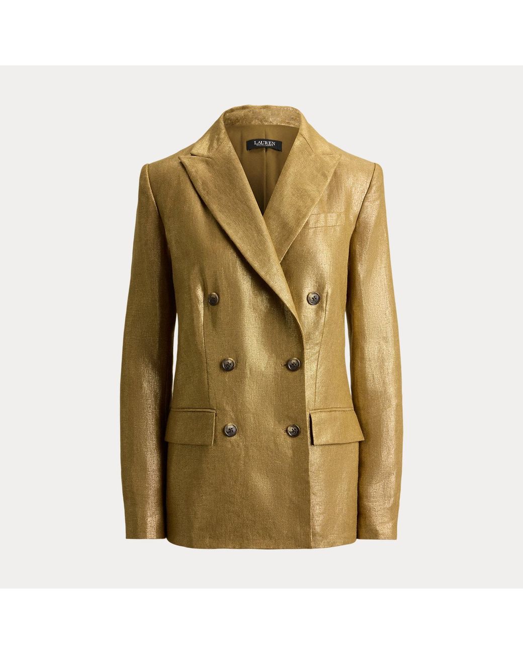 Ralph Lauren Green Foiled Linen Blazer