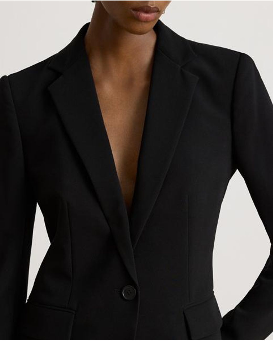 Ralph Lauren Black Stretch Crepe Blazer