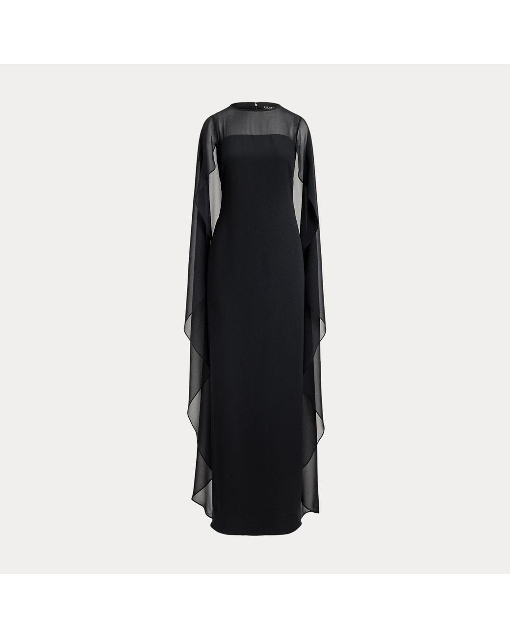 Ralph Lauren Blue Cape Georgette Gown