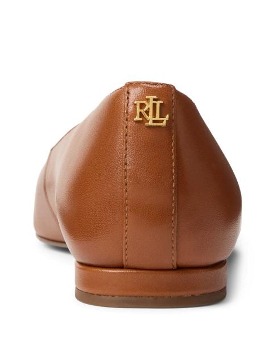 Ralph Lauren Brown Londyn Leather Ballet Flat