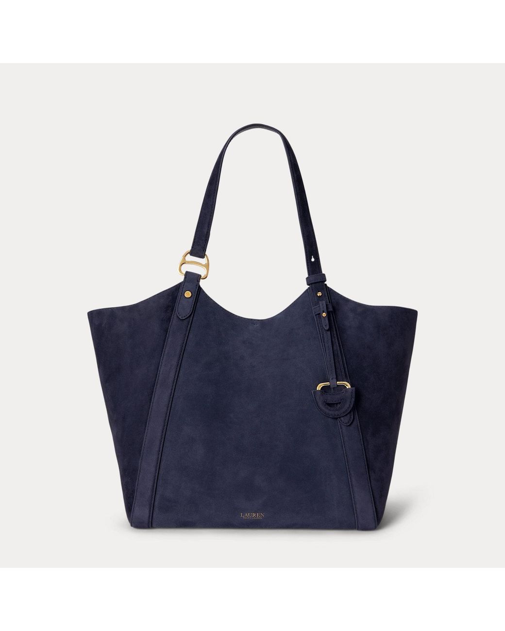 Ralph Lauren Blue Sheep-Suede Large Tasha Tote Bag